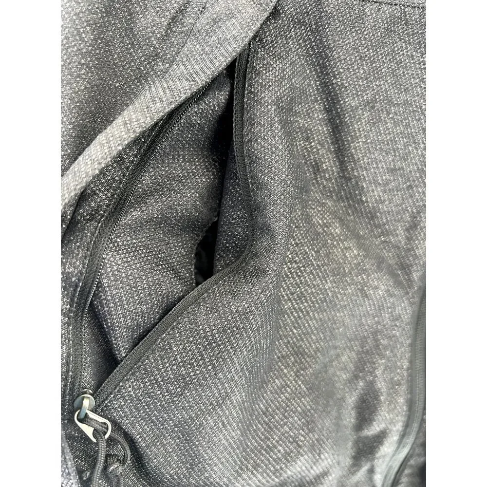 THE NORTH FACE Hoodie Jacket Mens Size S/P Full Zip‎ Black Leather Patch Logo
